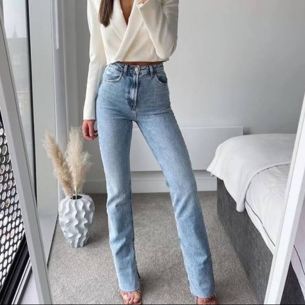 Zara Split Hem Jeans